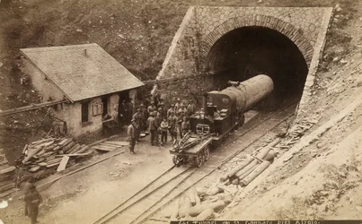 Workers During the Construction of the Gotthard Railway Tunnel, Switzerland, c.1880